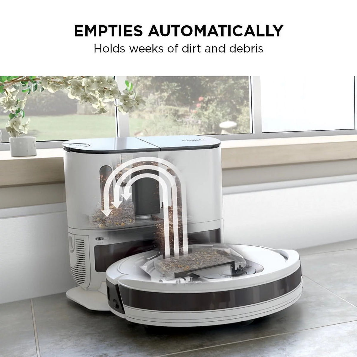 White Robot Vacuum with Self-Empty Base L802