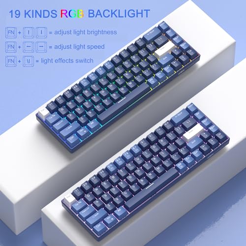 Dark Blue 68 Keys Compact Mechanical Keyboard R596