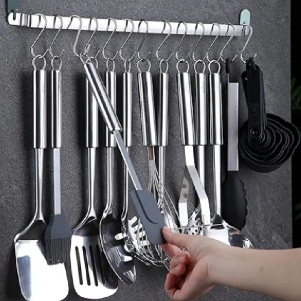 38 Piece Stainless Steel Kitchen Utensil Set with Utensil Holder Rack P36121