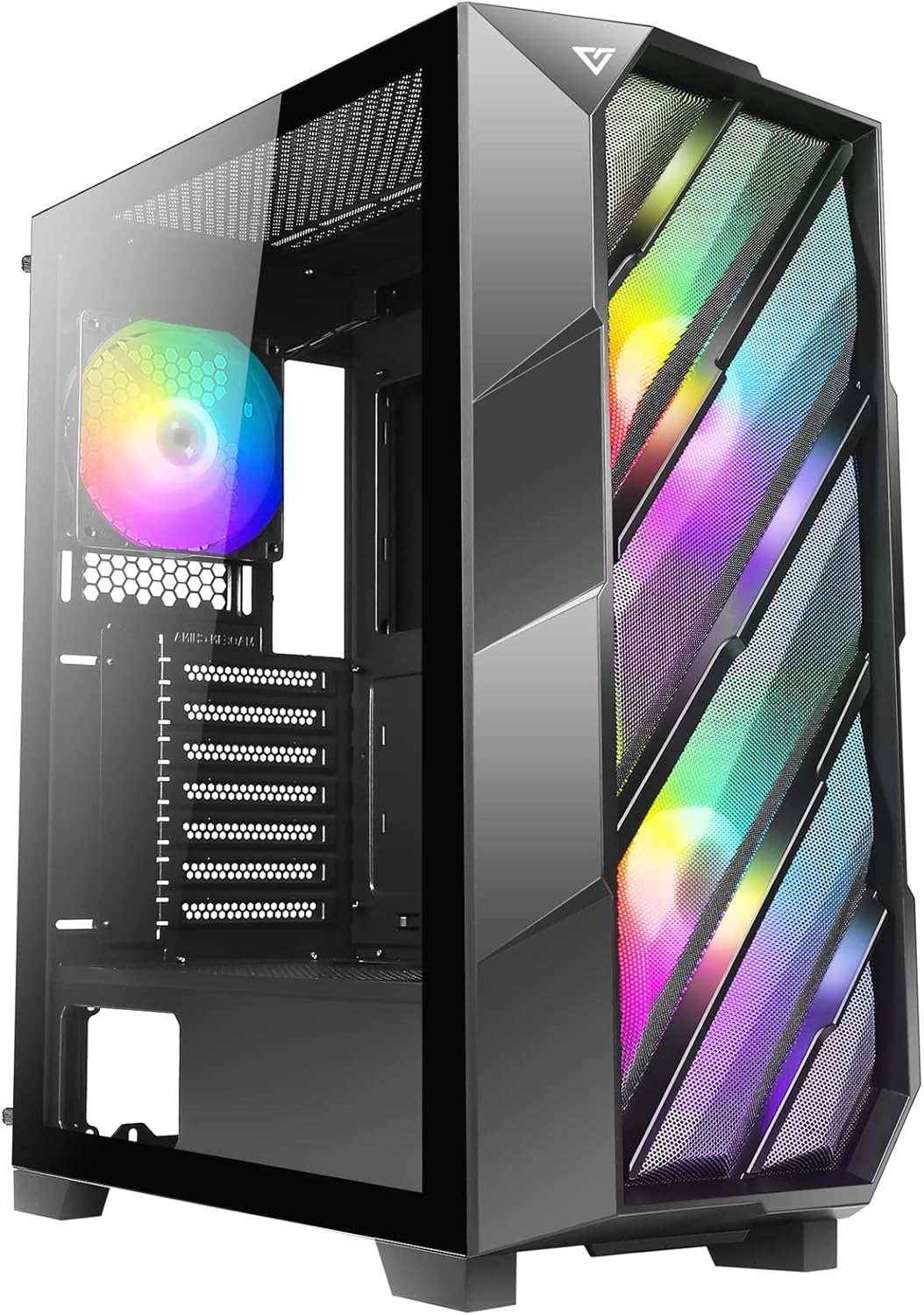 ATX Mid-Tower Case with Tempered Glass Side Panel, Black, Pack of 2 D78532