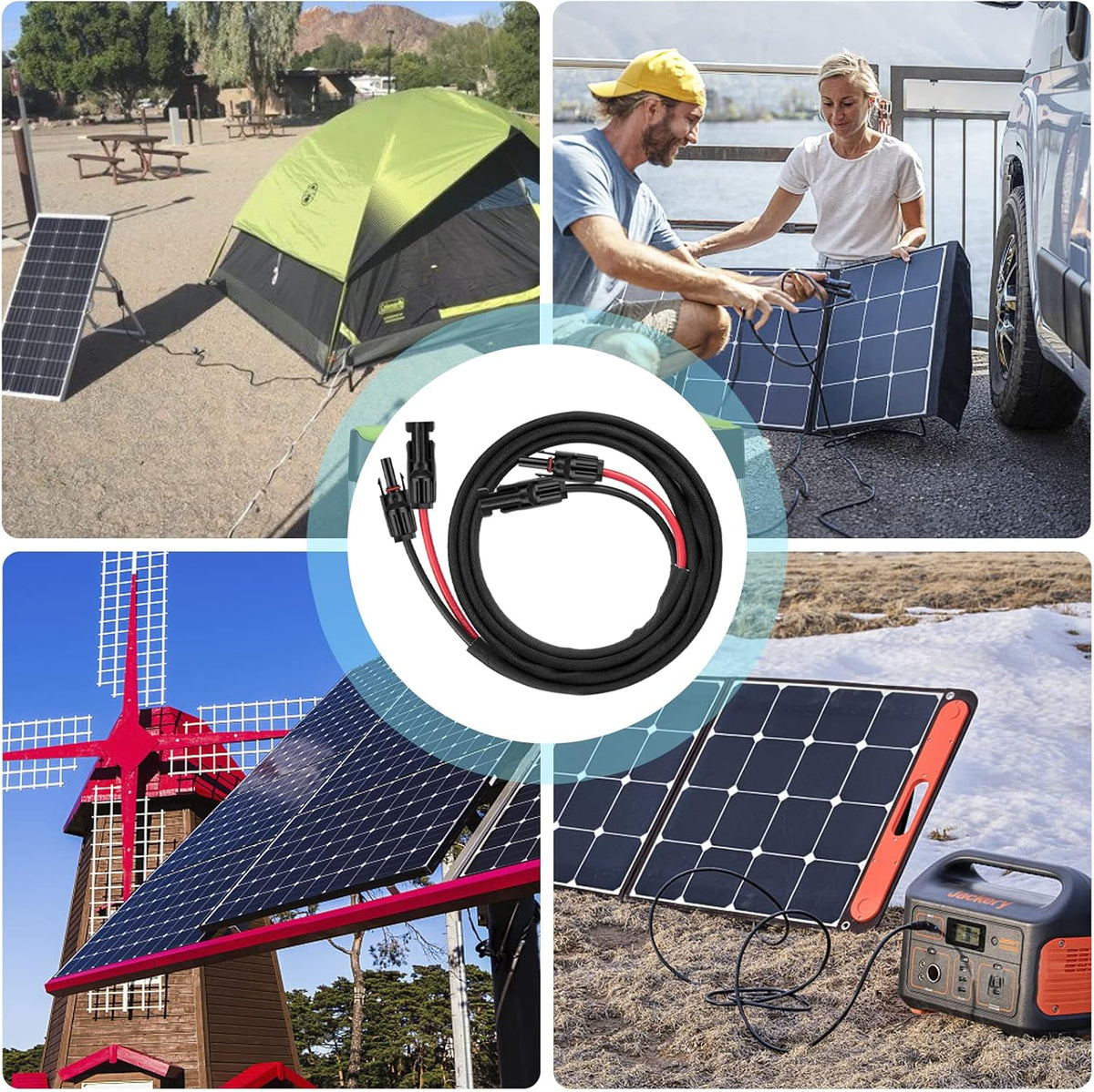 30Ft 10AWG Solar Panel Extension Cable with Female and Male Connector I118