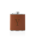 Brown Leather Flask Set K606308