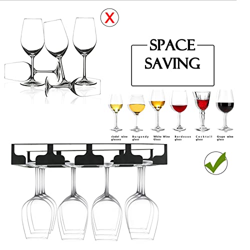 Black 4 Rows 2 Packs Metal Wine Glass Rack C59343