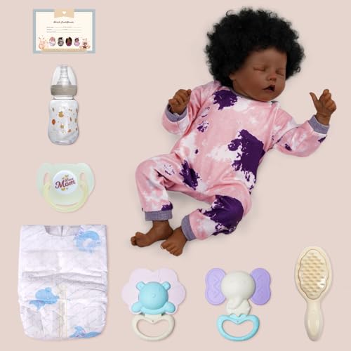 17Inch Black Reborn Baby Doll with Cloth Body L7850