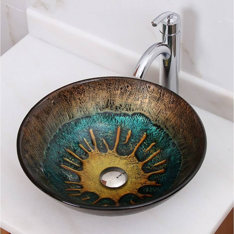 Tempered Glass Bathroom Vessel Sink O852500