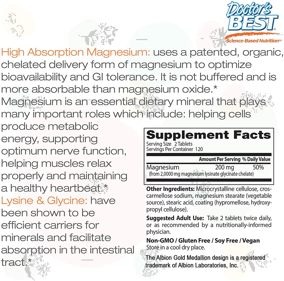 High Absorption Magnesium Multivitamins 100 mg, 240 Ct. Tablets H470291
