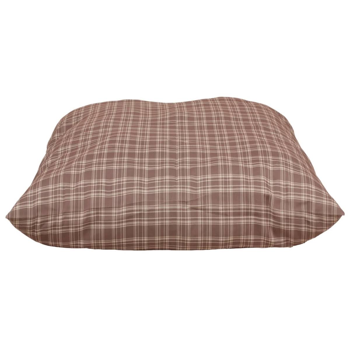 Plaid Rectangle Pet Bed - Tan Large F832