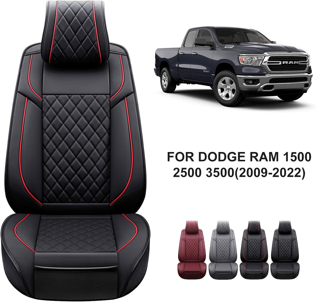 Black Leather Truck Seat Covers Full Set O20585