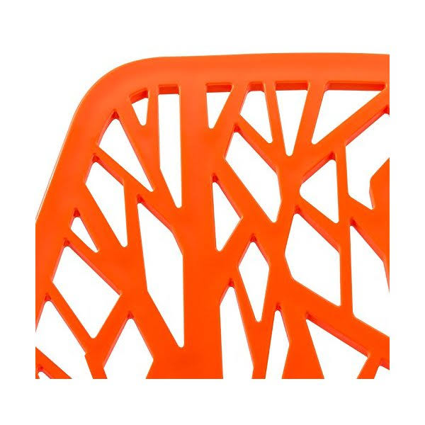 Orange Set of 2 Dining Chair with Chromed Legs Z21395