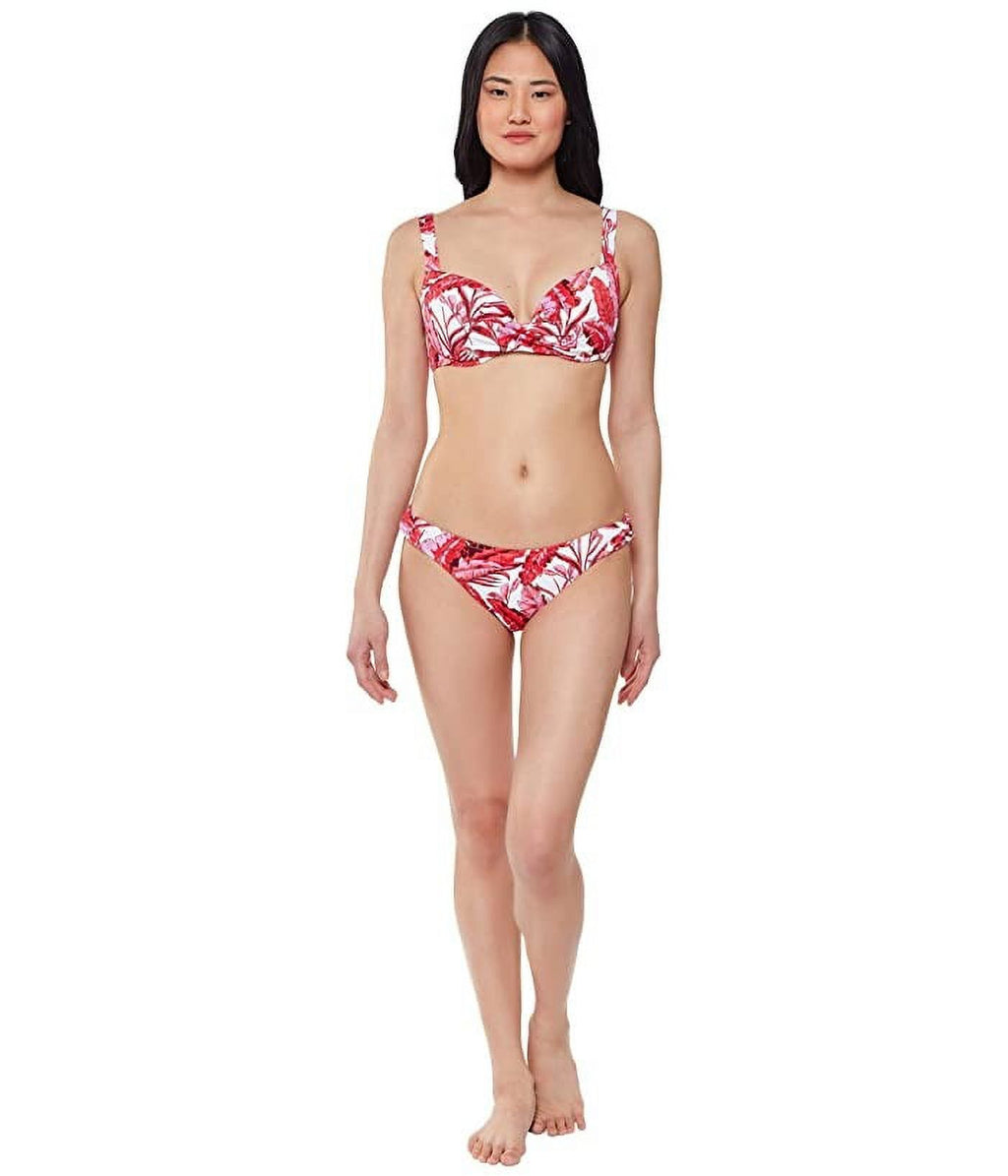 Pink Printed Push-Up Underwire Swimsuit Top W108647