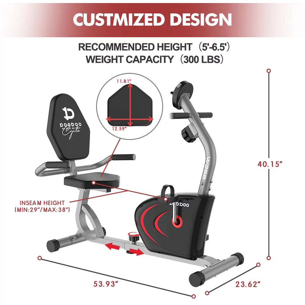 Recumbent Stationary Bike Magnetic Resistance O494