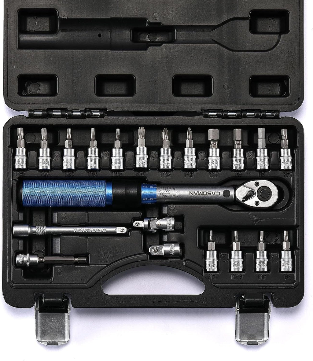 1/4-inch Drive Click Torque Wrench Set, Dual-Direction Adjustable, 90-Tooth, Pack of 2 V37151