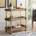 Gold Black Bar Cart B457