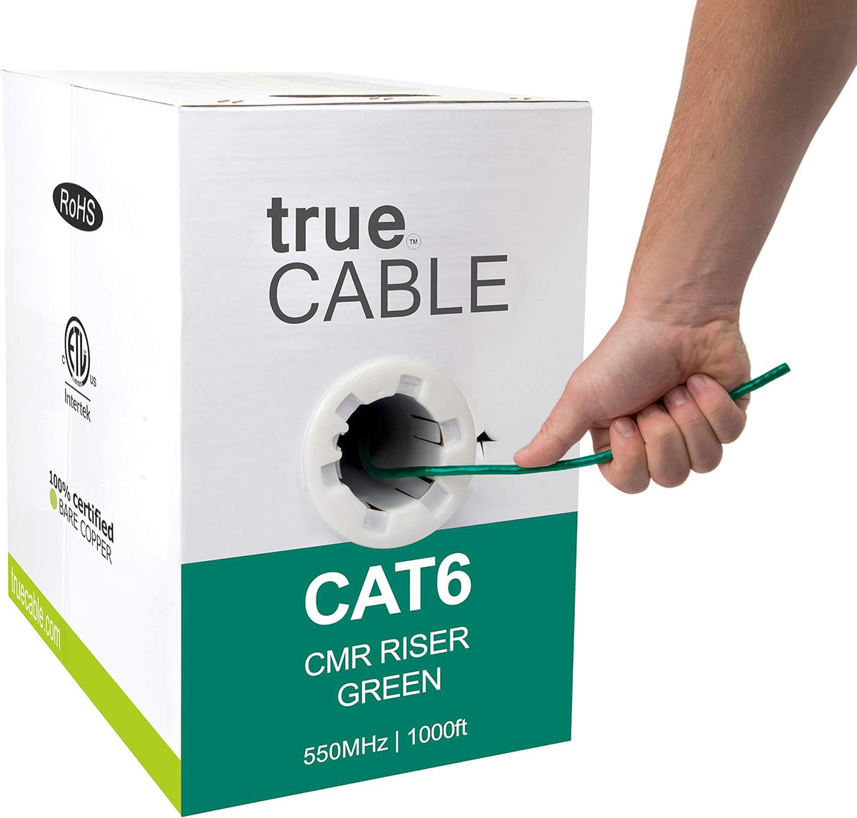1000ft Purple 23AWG 4 Pair Solid Bare Copper Bulk Ethernet Cable W945834