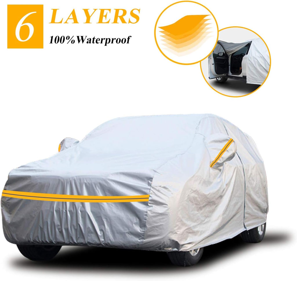 6 Layers Waterproof Car Cover with Zipper Cotton W67062
