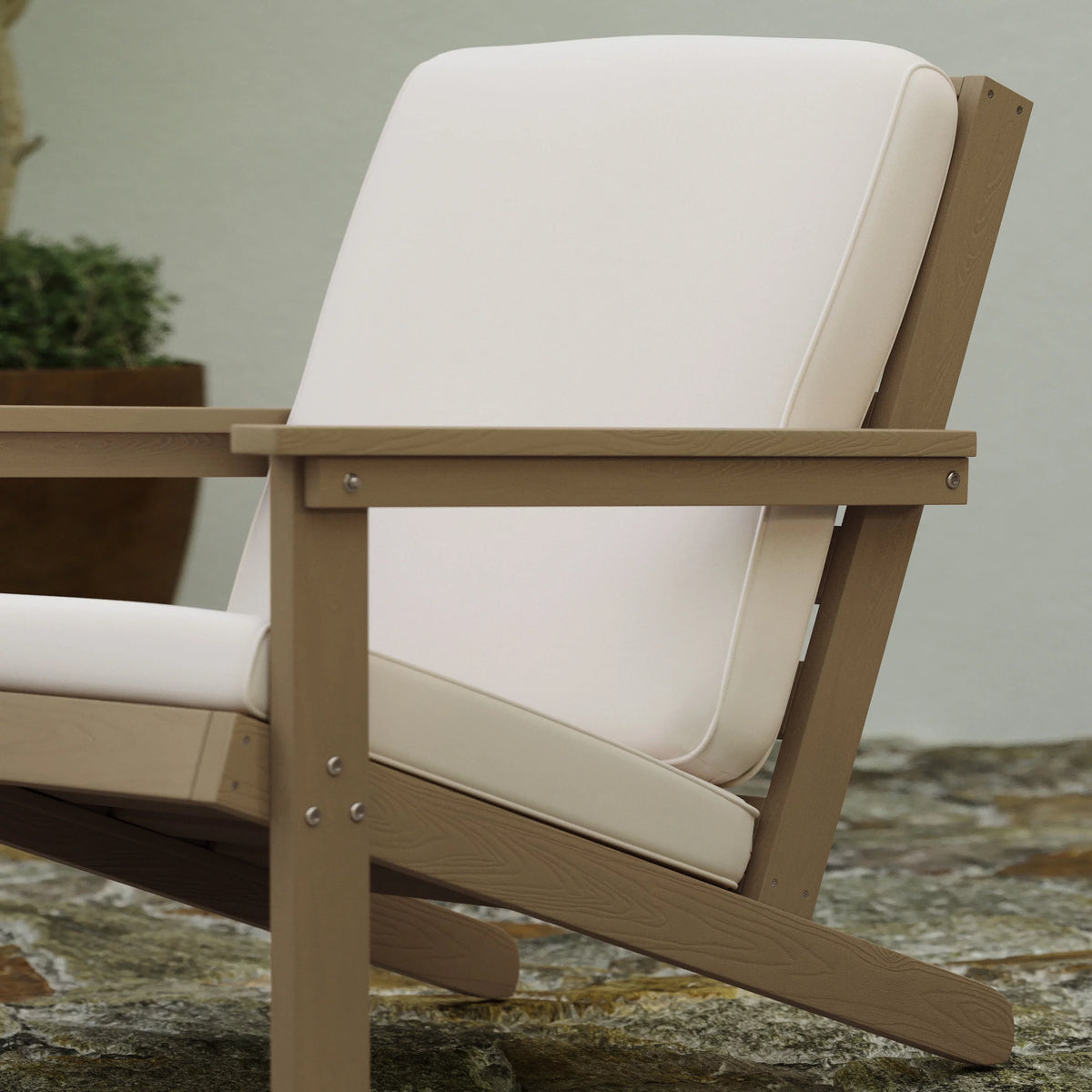 All-Weather Poly Resin Adirondack Chair with Cushions G308903