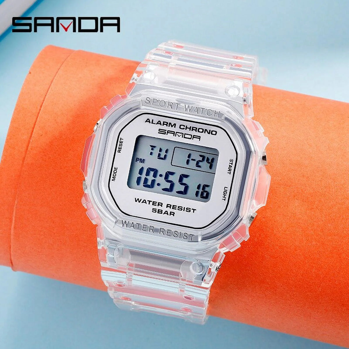 Transparent Strap LED Digital Sport Watch M607