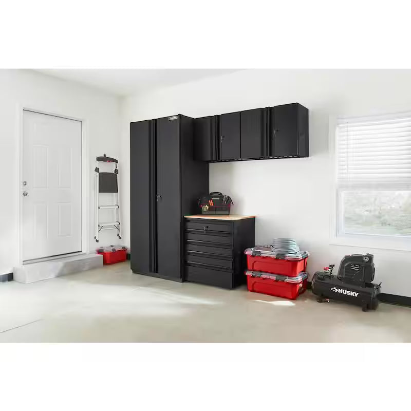 4-Piece Welded Steel Garage Storage System in Black Z3212