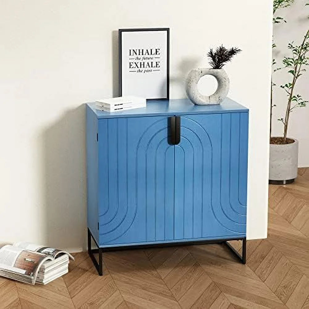 Wood Grain Cabinet with 2 Doors Black S383344