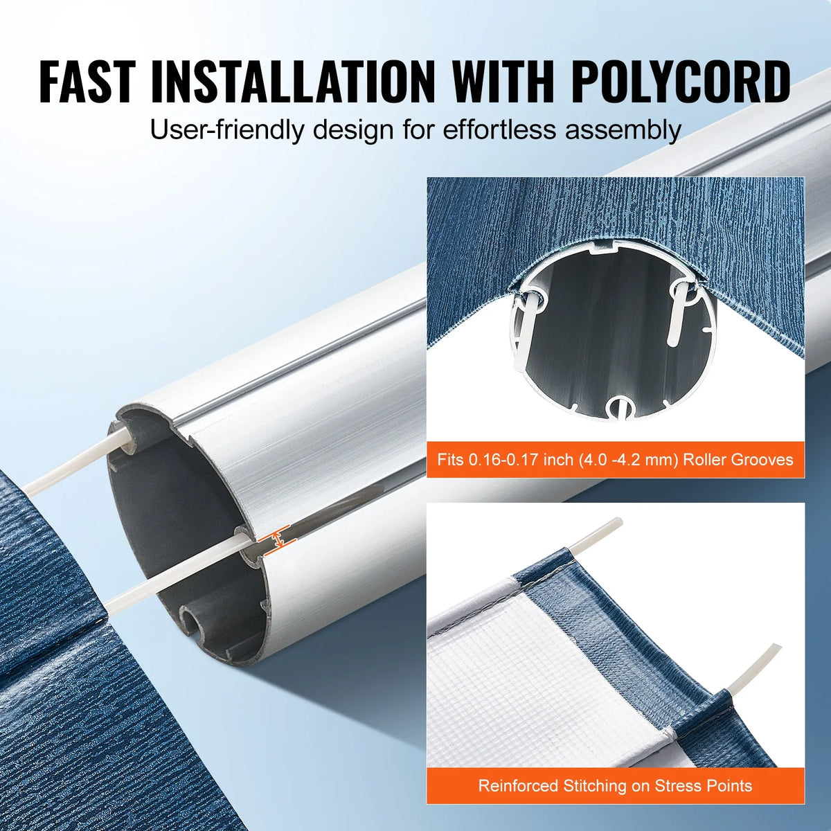 15' RV Awning Fabric Replacement 16oz PVC Fabric Waterproof P8156