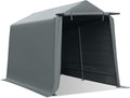7x12 ft Gray Portable Storage Shed with Roll-up Zipper Door F64931