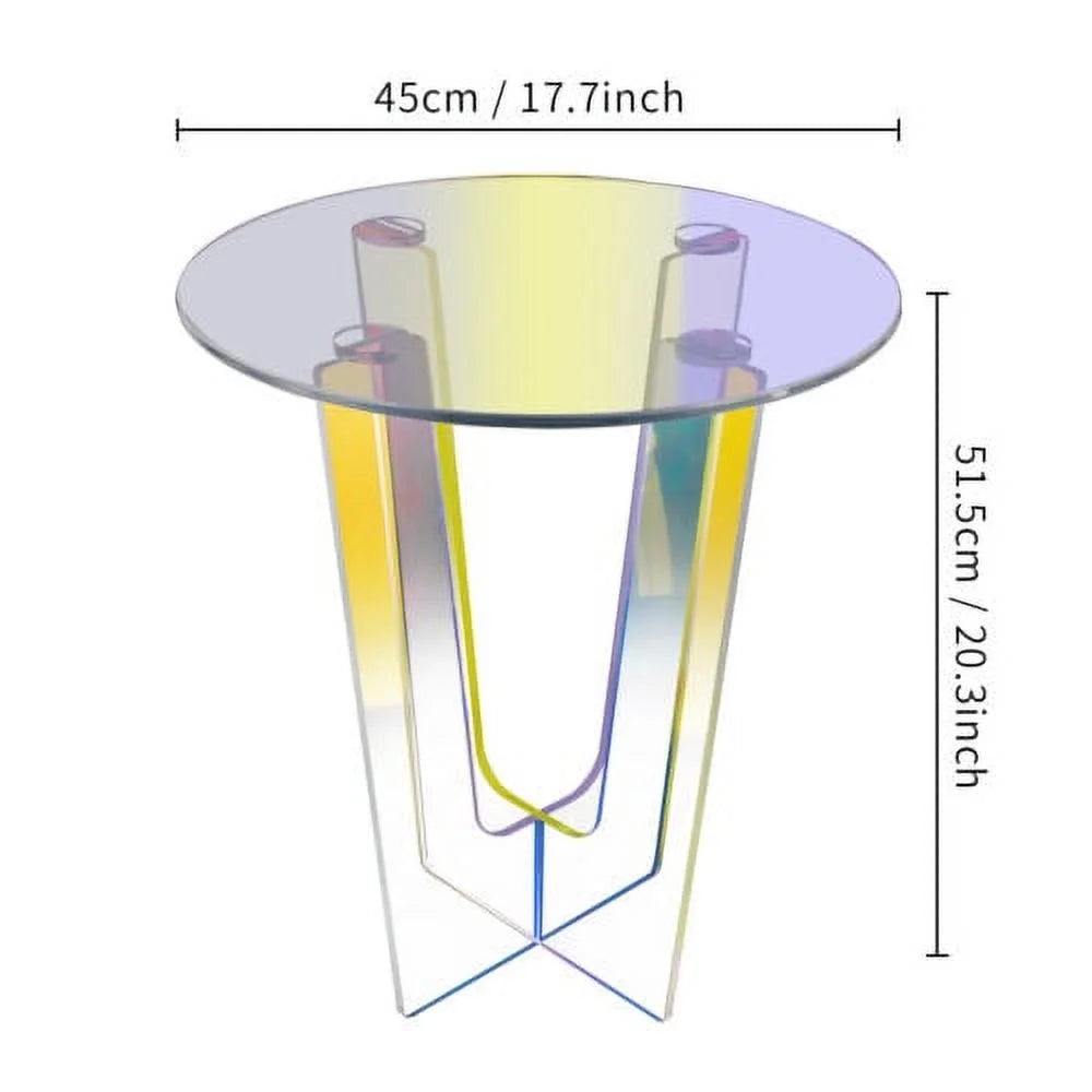Iridescent Acrylic Round Coffee End Table A6871