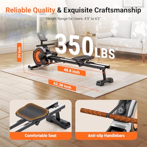 Magnetic Rowing Machine 350 LBS with LCD Monitor Z63798