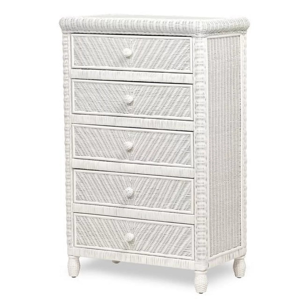 White Wood 5 Drawer Chest M387849