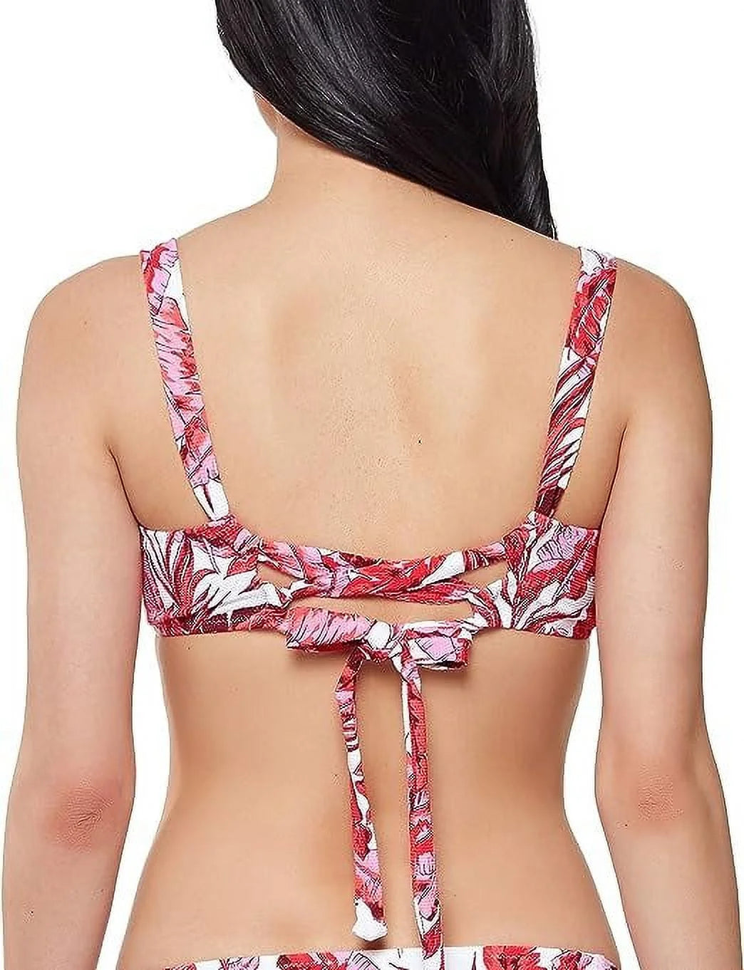 Pink Printed Push-Up Underwire Swimsuit Top W108647