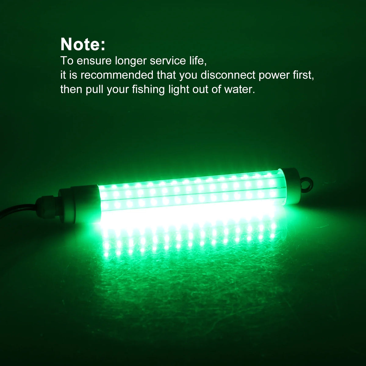 2Pcs Underwater Night Fishing Light, 12V 10.5W 120LED 1000 Lumen Green Submersible Fishing Light Z26877
