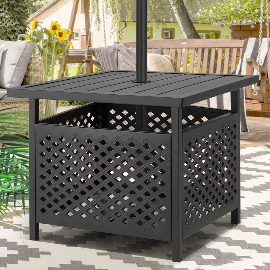 Outdoor Metal Bistro Table with Umbrella Hole N207869
