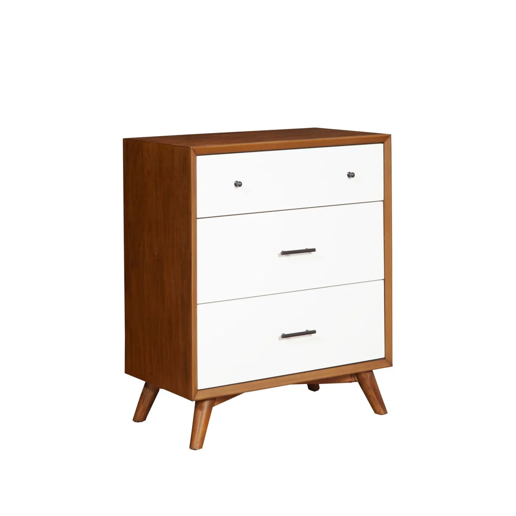 Wooden Chest with Three Drawers Brown and White P583