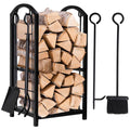 Fireplace Log Rack with 4 Tools Y6390