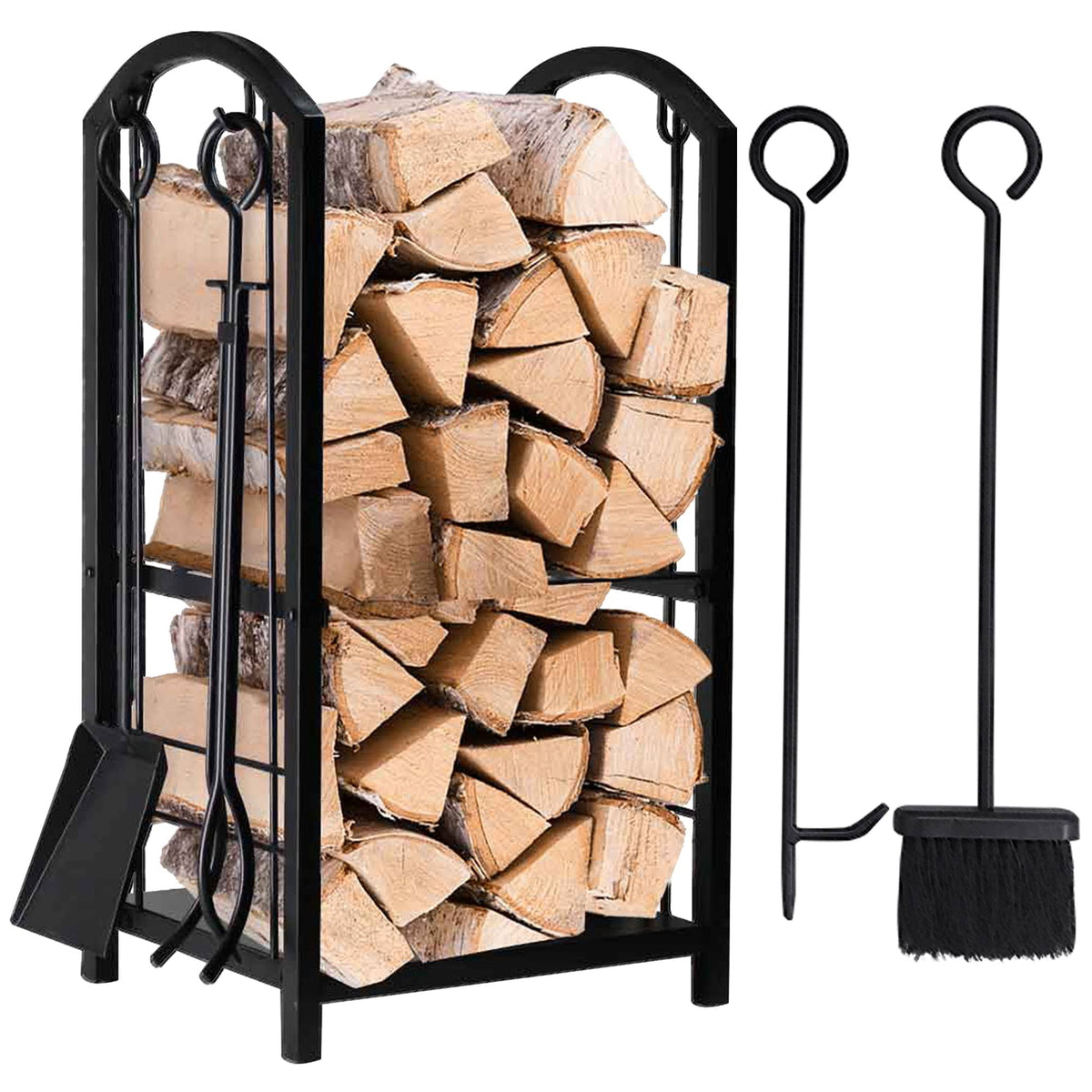 Fireplace Log Rack with 4 Tools Y6390