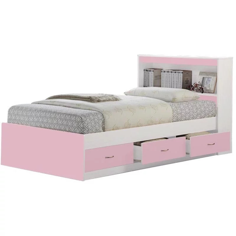 Black Twin-Size Captain Bed with 3 Drawers and Headboard Z1196