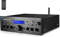 200W Dual Channel Bluetooth Power Amplifier Receiver with USB, SD, AUX, Radio, LCD J6340