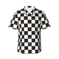 Black and White Checkerboard Hawaiian Shirts T402