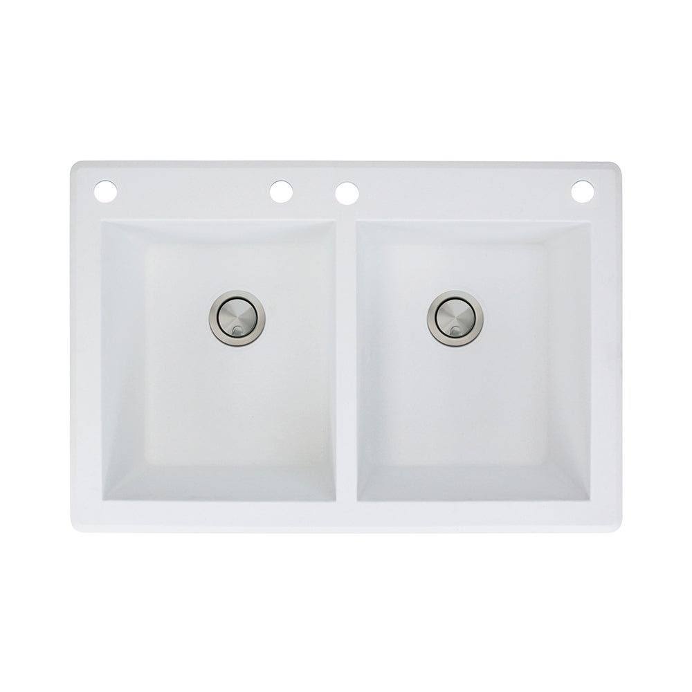 Cafe Latte Double-Basin Granite Drop-in Kitchen Sink Z18298