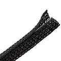 Black Polyester Split Wrap Braided Sleeving, 100 ft J7599