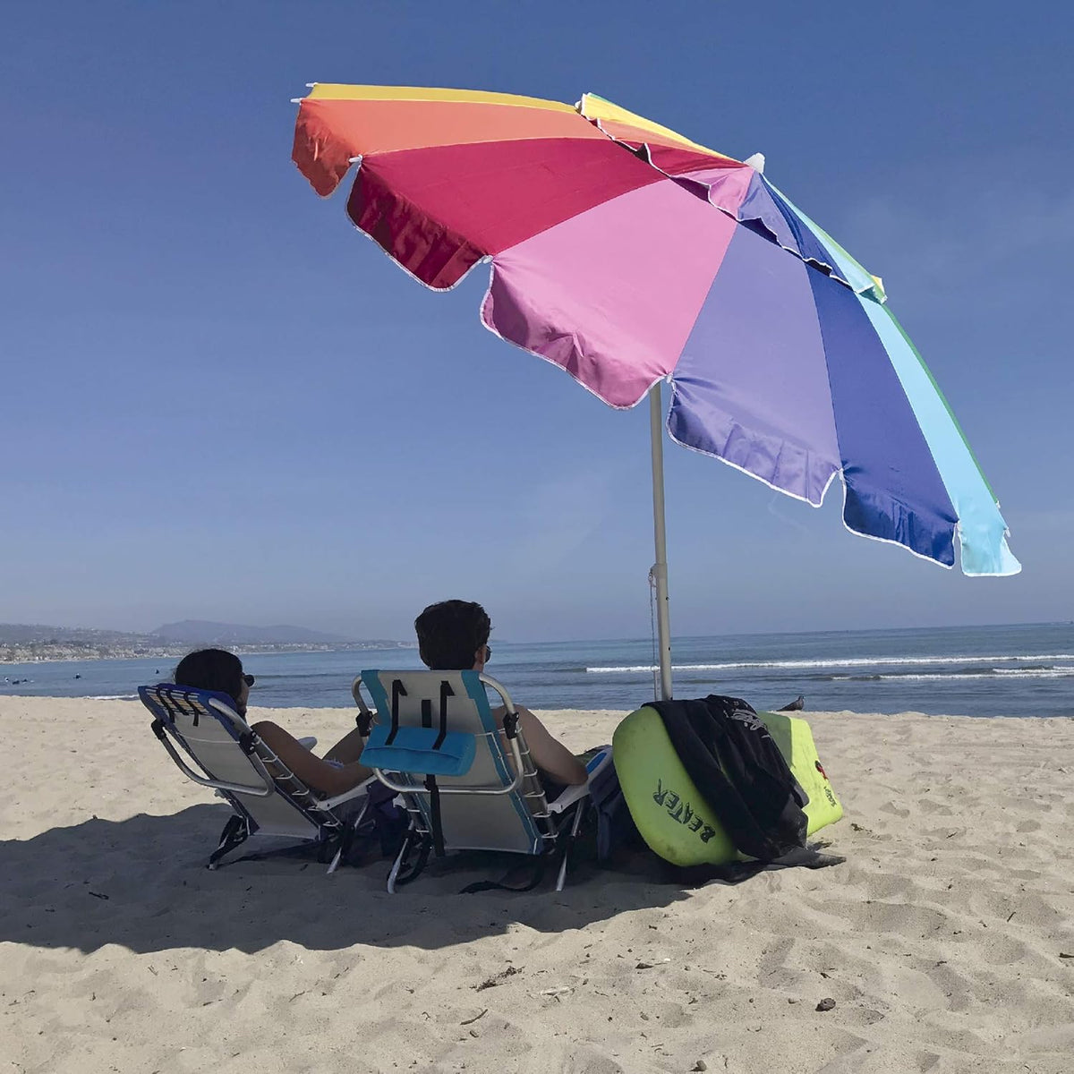8 Foot Heavy Duty High Wind Beach Umbrella with Sand Anchor & Carrying Bag U968