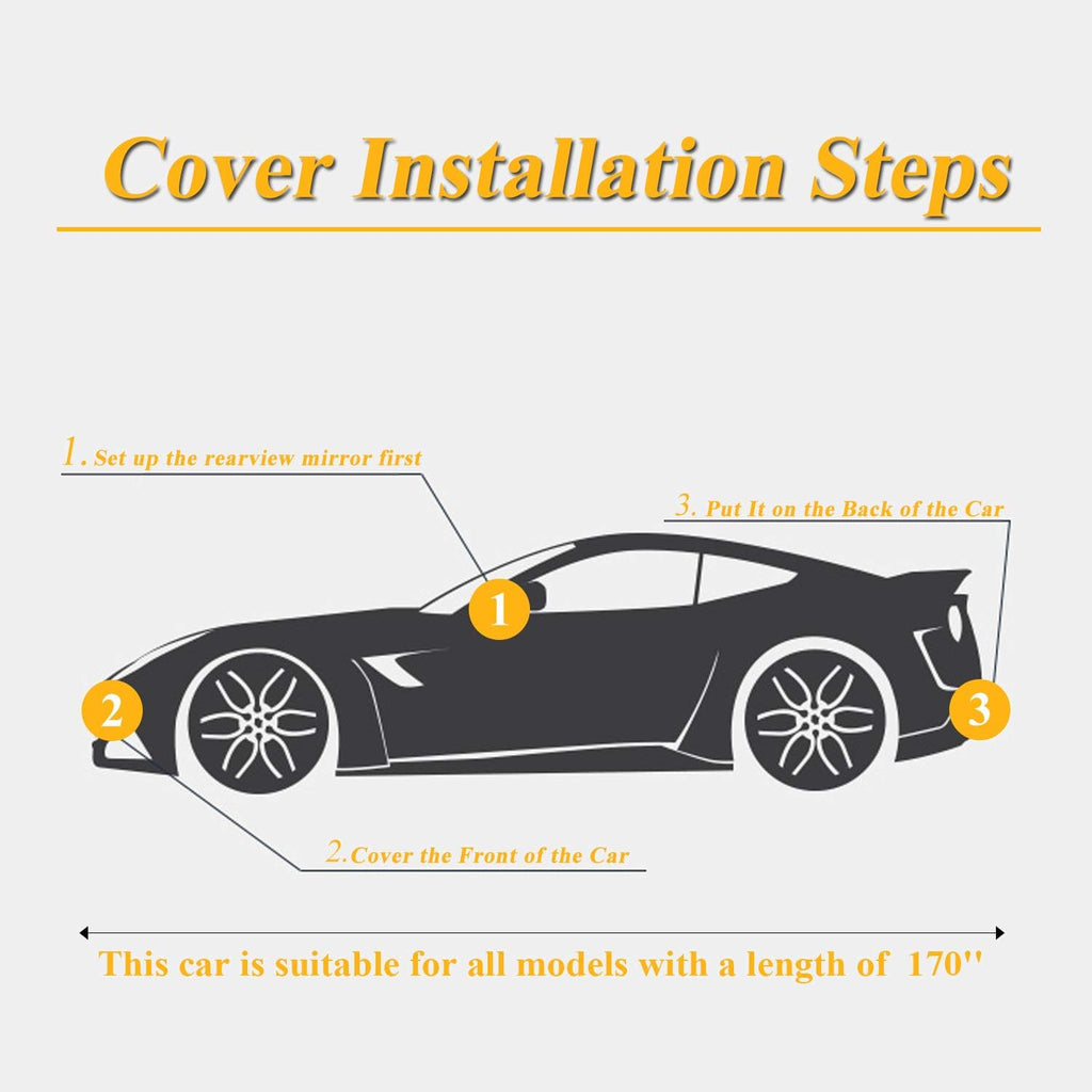 6 Layers Waterproof Car Cover with Zipper Cotton W67062
