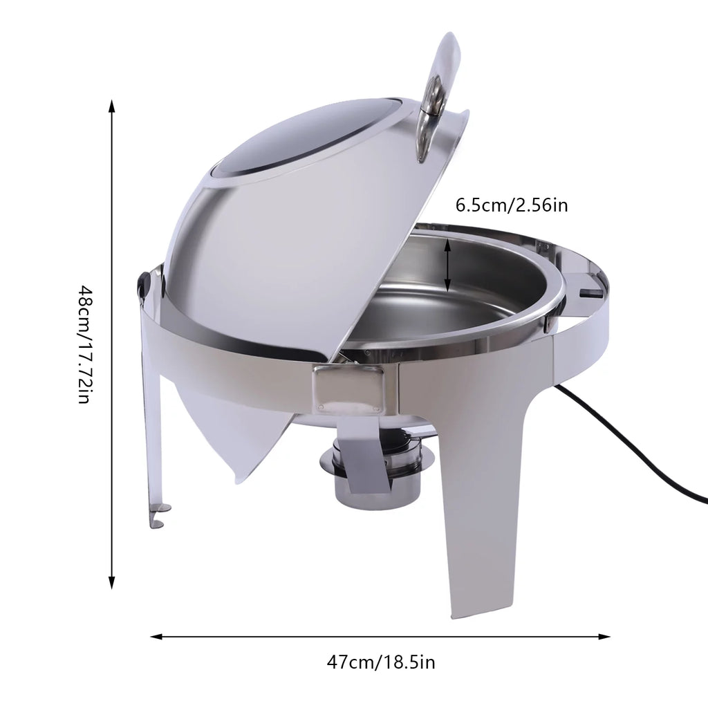 6L Round Chafing Dish with Glass Lid C249