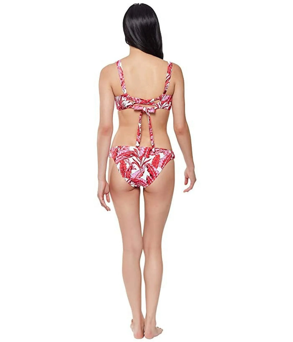 Pink Printed Push-Up Underwire Swimsuit Top W108647