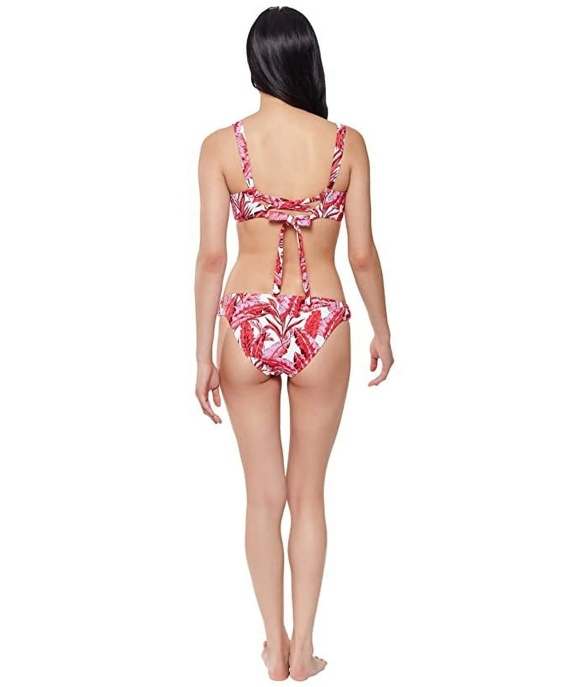 Pink Printed Push-Up Underwire Swimsuit Top W108647