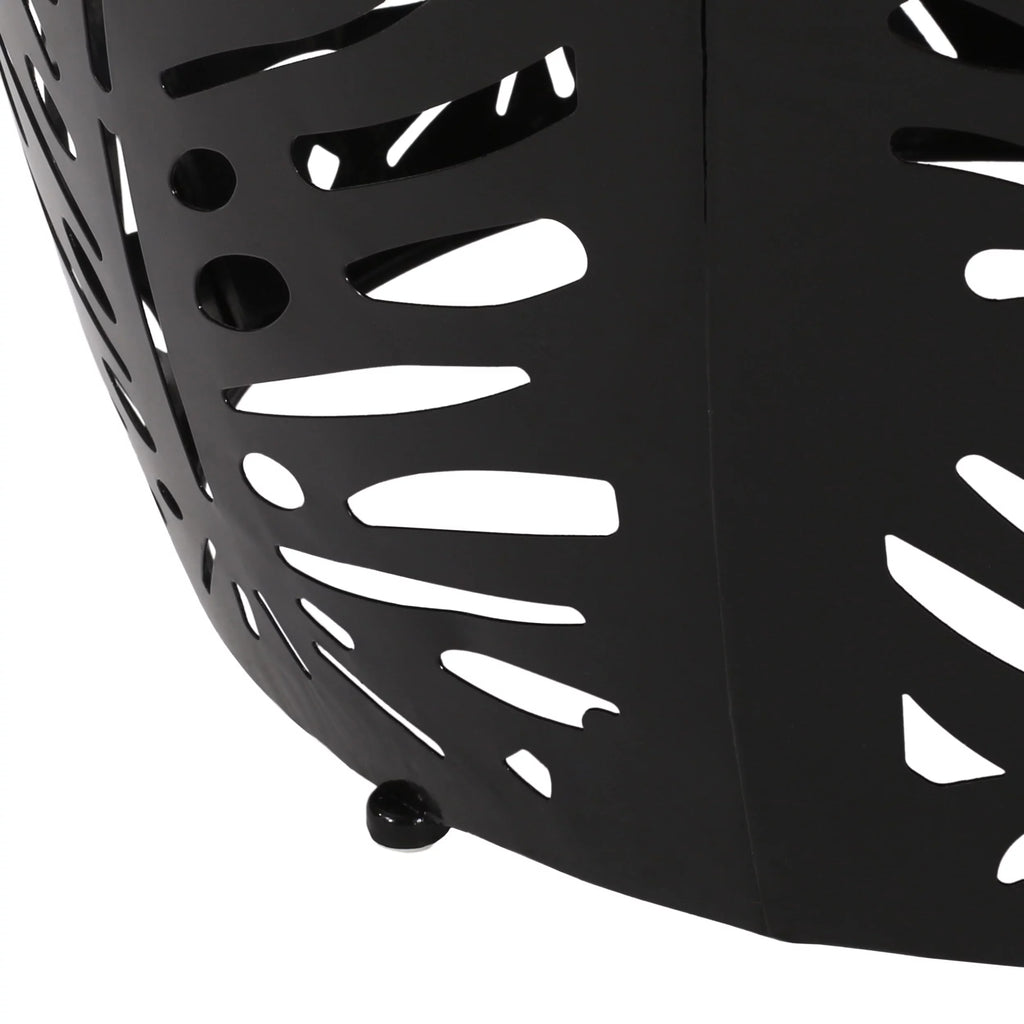 Black Metal Outdoor Side Tables, Set of 2 D6749