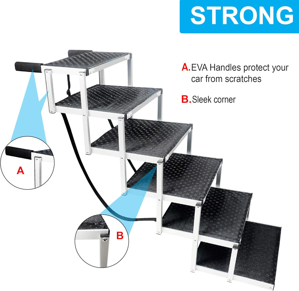 Lightweight Aluminum Foldable Pet Ladder Ramp with Nonslip Surface G327152