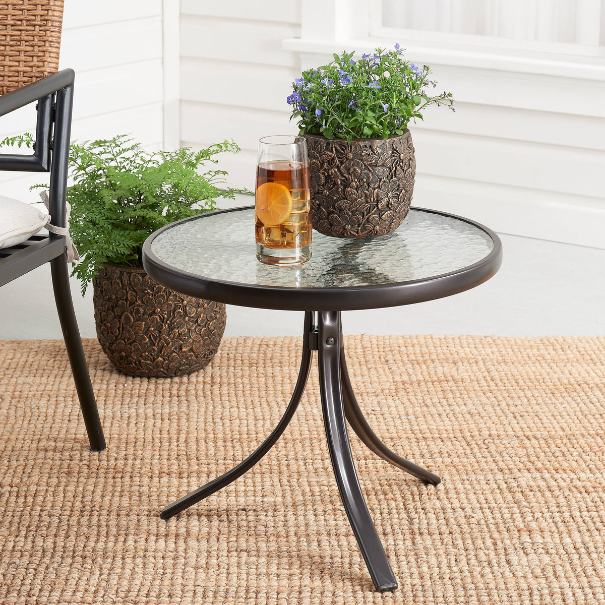 Round Glass Side Table I498