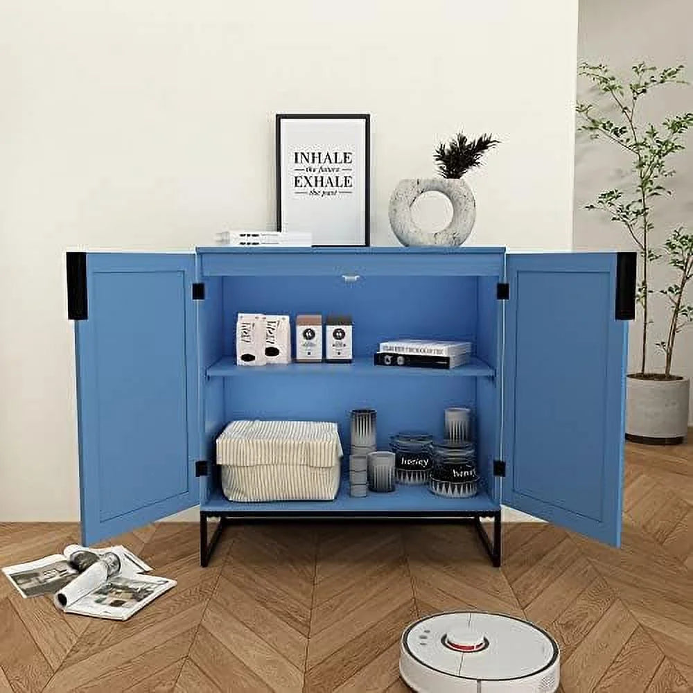 Wood Grain Cabinet with 2 Doors Black S383344