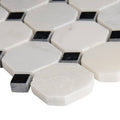 White Octagon 12 in. x 12 in. x 10 mm Polished Marble Mosaic Tile (10 Sq. ft. / CASE) M272