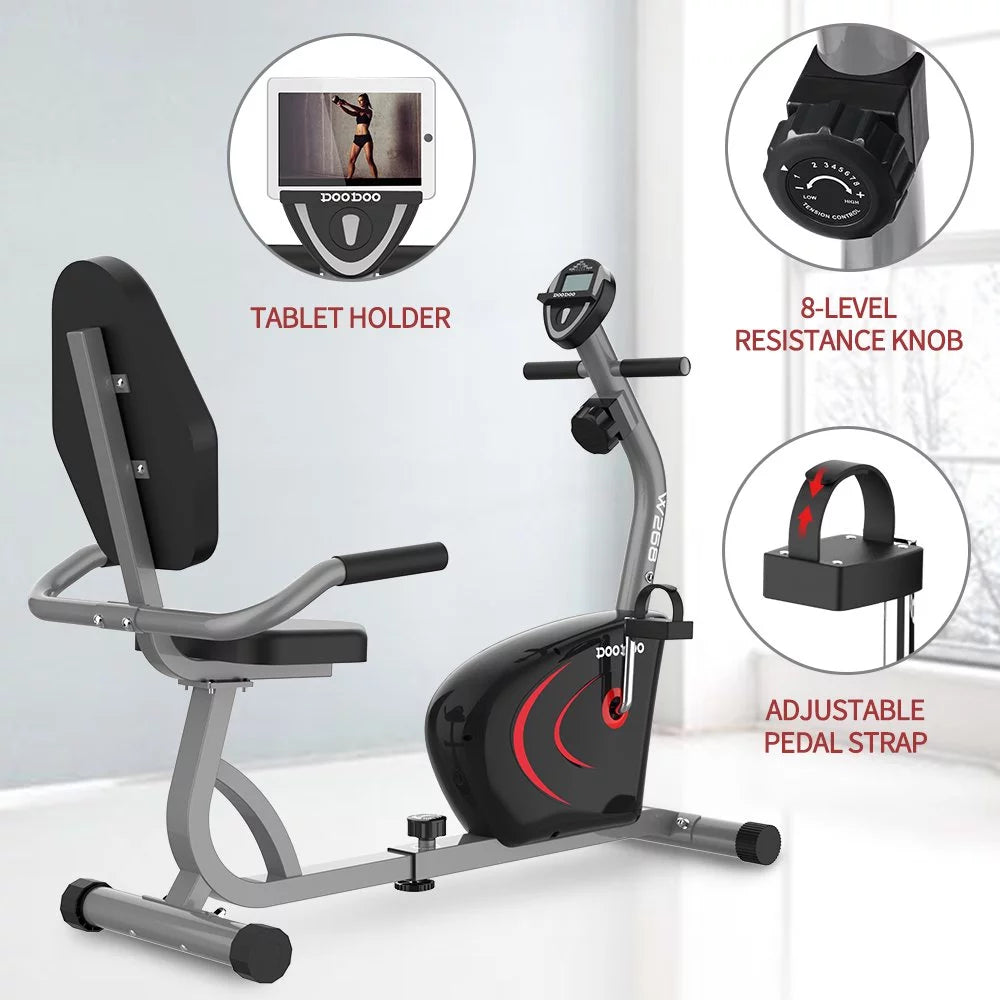 Recumbent Stationary Bike Magnetic Resistance O494